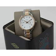 Fossil Tailor White Dial Two Tone Steel Strap Watch for Women - ES4396