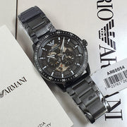 Emporio Armani Meccanico Automatic Black Dial Black Steel Strap Watch For Men - AR60054