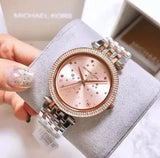 Michael Kors Darci Rose Gold Dial Two Tone Steel Strap Watch for Women - MK3726