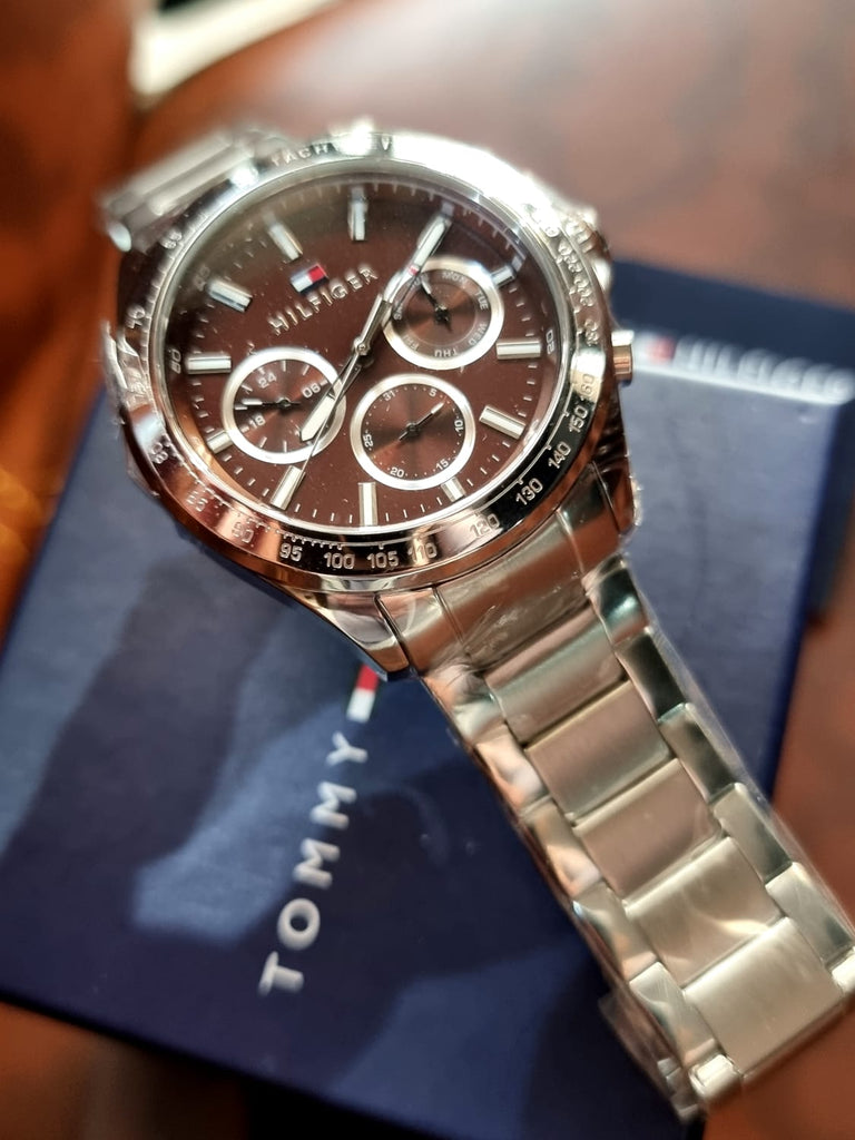 Tommy Hilfiger Hudson Chronograph Quartz Brown Dial Silver Steel