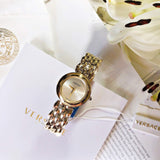 Versace V-Flare Quartz Silver Dial Gold Steel Strap Watch for Women - VEBN00718