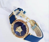 Versace Palazzo Empire Greca Quartz Blue Dial Blue Leather Strap Watch for Women - VEDV00219