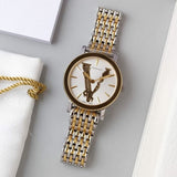 Versace Virtus Quartz White Dial Two Tone Steel Strap Watch for Women - VEHC00719