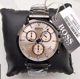 Hugo Boss Spirit Chronograph Grey Dial Grey Steel Strap Watch for Men - 1513695