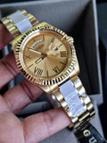 Guess Connoisseur Gold Dial Gold Steel Strap Watch for Men - GW0265G2