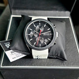 Hugo Boss Velocity Chronograph Black Dial White Rubber Strap Watch for Men - 1513718
