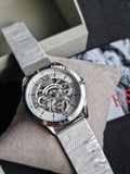 Guess Tailor Multifunction Silver Dial Silver Mesh Bracelet Watch for Men - GW0368G1