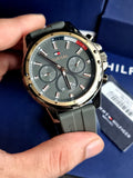 Tommy Hilfiger Mason Black Dial Black Rubber Strap Watch for Men - 1791792