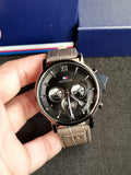 Tommy Hilfiger Evan Black Dial Black Leather Strap Watch for Men - 1710395