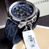 Michael Kors Brecken Chronograph Blue Dial Blue Rubber Strap Watch For Men - MK8923