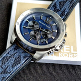 Michael Kors Brecken Chronograph Blue Dial Blue Rubber Strap Watch For Men - MK8923