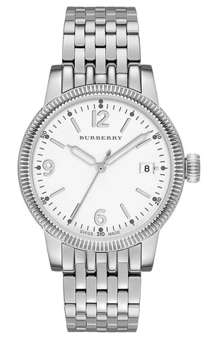 Burberry Analog White Dial Silver Steel Strap Watch for Women - BU7838