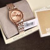 Michael Kors Lexington Three Hand Rose Gold Dial Rose Gold Steel Strap Watch For Women - MK4739