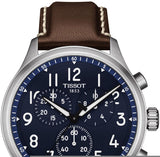 Tissot Chrono XL Vintage Blue Dial Brown Leather Strap Watch For Men - T116.617.16.042.00