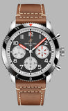 Breitling Avi Chronograph 42 Mosquito Black Dial Brown Leather Strap Watch for Men - Y233801A1B1X1