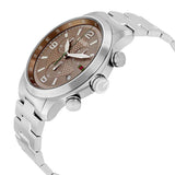 Gucci G Timeless Brown Dial Silver Steel Strap Watch For Men - YA126248