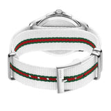 Gucci G Timeless Quartz White DIal White NATO Strap Watch For Men - YA126322