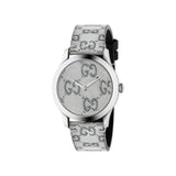 Gucci G Timeless Quartz Grey Dial Grey Leather Strap Watch For Men - YA1264058