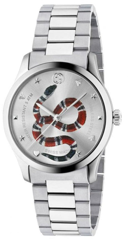 Gucci G Timeless Silver Dial Silver Steel Strap Watch For Women Gucci G Timeless Silver Dial Silver Steel Strap Watch For Women