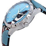 Gucci G Timeless Quartz Blue Dial Blue Leather Strap Watch For Men - YA1264080