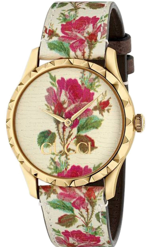 Gucci Gold Floral Women\'s Watch GUCCI 103 G Floral Gold Dial Stainless Steel Women main image 2