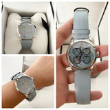 Gucci G Timeless Quartz Mother of Pearl Dial Blue Leather Strap Watch For Women - YA1264124