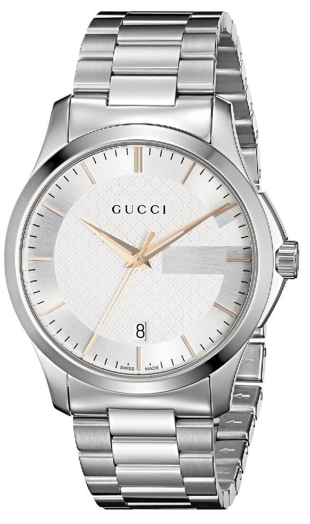 Gucci G Timeless Silver Dial Silver Steel Strap Unisex Watch