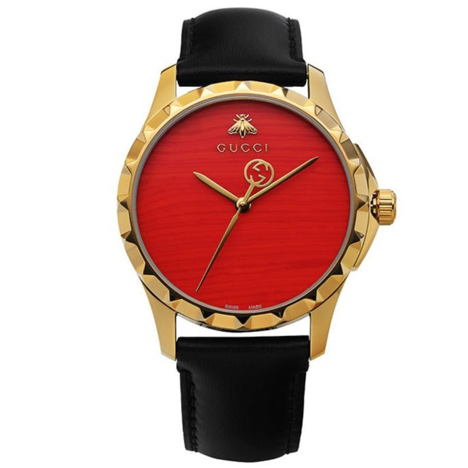 Y2K GUCCI グッチ 9900L バングルウォッチゴールド×レッド 稼働品 GUCCI グッチ レディース腕時計 チェンジベルト QZ GP レザー ゴールド