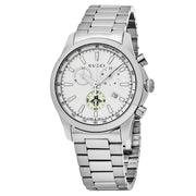 Gucci G Timeless Chronograph White Dial Silver Steel Strap Watch For Men - YA126472