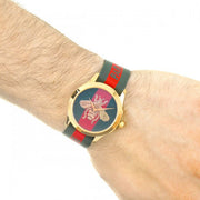 Gucci G Timeless Quartz Green & Red Dial Green & Red NATO Strap Watch For Men - YA126487A
