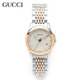 Gucci G Timeless Diamonds Mother of Pearl Dial Two Tone Mesh Bracelet Watch For Women - YA126514
