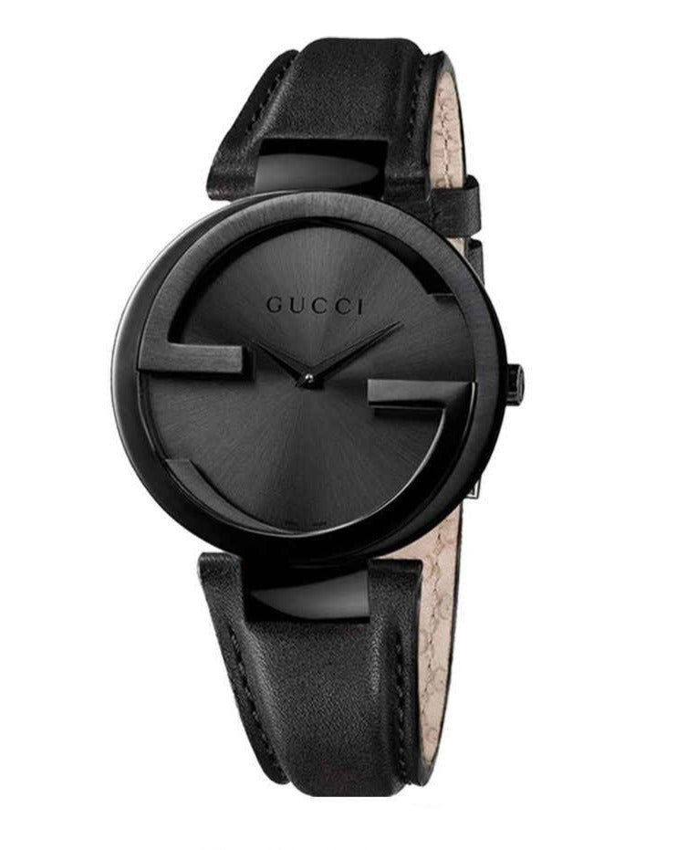 Gucci Interlocking G Black Dial Watch For Women