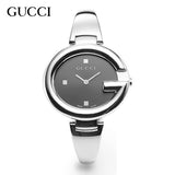 Gucci Guccissima Black Dial Silver Steel Strap Watch For Women - YA134301