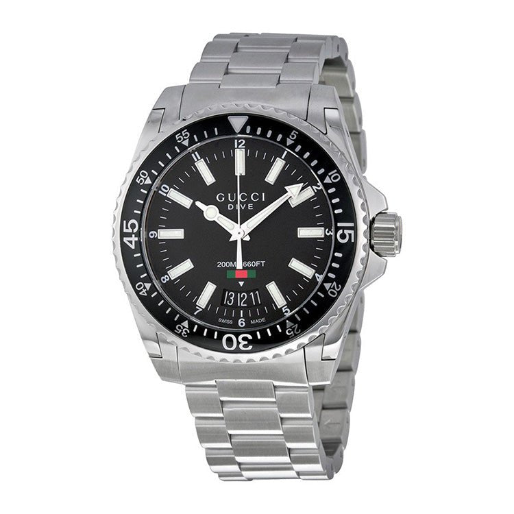 GUCCI 腕時計 GUCCI Dive AUTO 40MM SS Silver Dial Turquoise Rubber Men's Watch