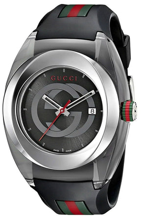 Gucci Sync XXL Quartz Black Dial Black Rubber Strap Watch For Men - YA137101