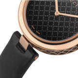 Gucci Diamantissima Quartz Black Dial Black Leather Strap Watch for Women - YA141501