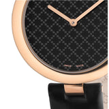 Gucci Diamantissima Quartz Black Dial Black Leather Strap Watch for Women - YA141401