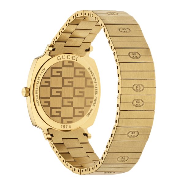 Gucci Grip Yellow Gold Dial Yellow Gold Steel Strap Unisex Watch