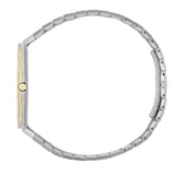 Gucci 25H Quartz Gold Dial Silver Steel Strap Unisex Watch - YA163403