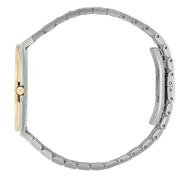Gucci 25H Quartz Gold Dial Silver Steel Strap Watch for Men - YA163405