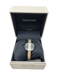 Calvin Klein Rebel Cream Black Dial Cream Leather Strap Watch for Women - K8P237X1