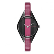 Calvin Klein Rebel Red Black Dial Red Leather Strap Watch for Women - K8P237U1