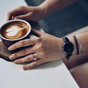 Daniel Wellington Classic Petite Reading Black Dial Black Leather Strap Watch For Women - DW00100179