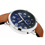 Tommy Hilfiger Briggs Chronograph Blue Dial Brown Leather Strap Watch for Men - 1791424