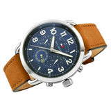 Tommy Hilfiger Briggs Chronograph Blue Dial Brown Leather Strap Watch for Men - 1791424