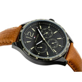 Tommy Hilfiger Gavin Chronograph Quartz Black Dial Brown Leather Strap Watch for Men - 1791470