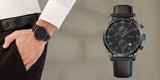 Hugo Boss Blackout Chronograph Black Dial Black Leather Strap Watch For Men - HB1512567