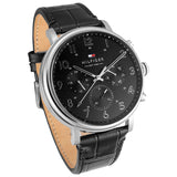 Tommy Hilfiger Daniel Black Dial Black Leather Strap Watch for Men - 1710381