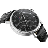 Tommy Hilfiger Daniel Black Dial Black Leather Strap Watch for Men - 1710381