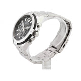 Guess Surge Chronograph Black Dial Silver Steel Strap Watch for Men - W1258G1